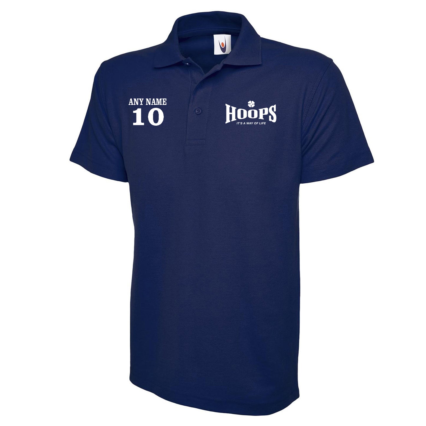 Hoops It's a Way of Life Polo Shirt Personalised with any Embroidered Name & Number