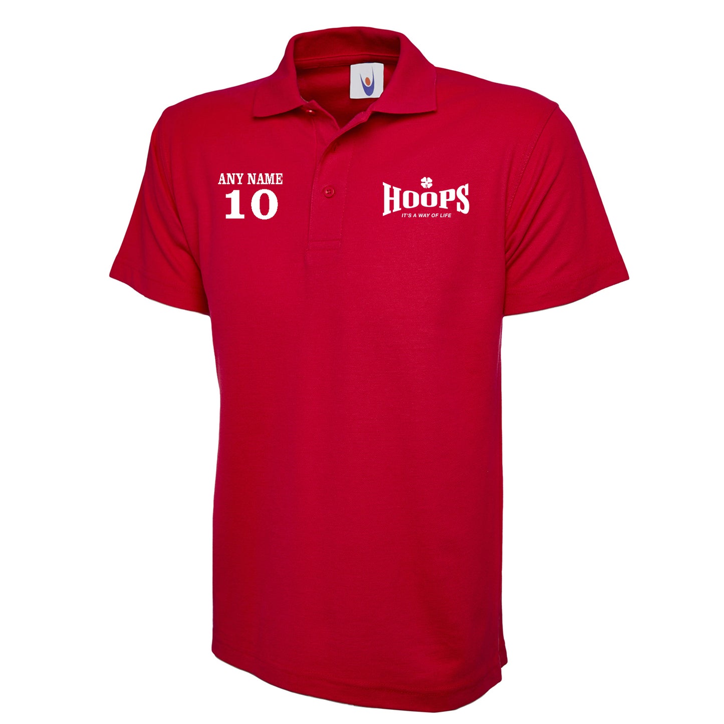 Hoops It's a Way of Life Polo Shirt Personalised with any Embroidered Name & Number