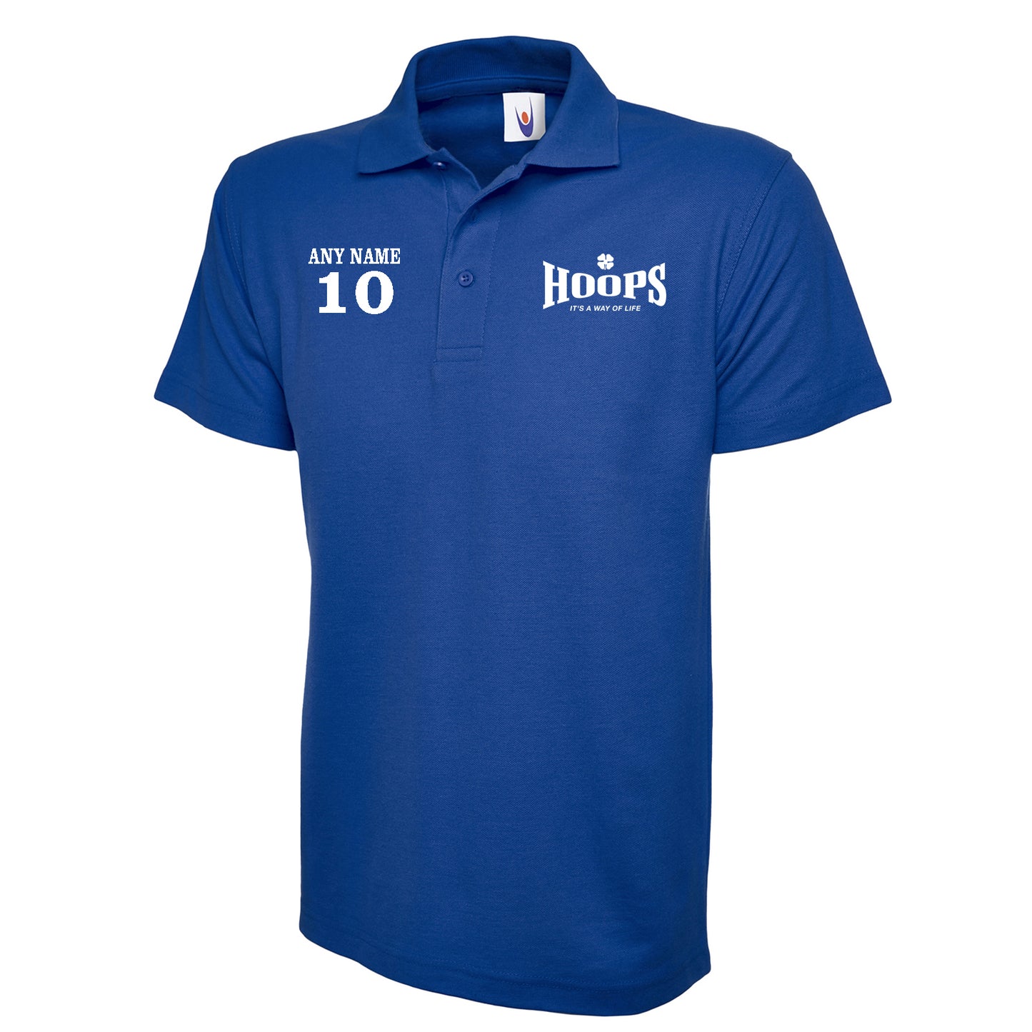 Hoops It's a Way of Life Polo Shirt Personalised with any Embroidered Name & Number