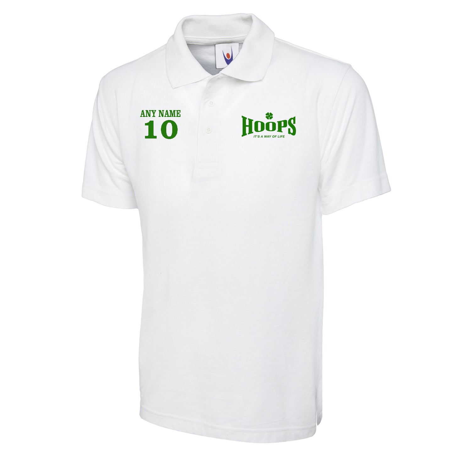 Hoops It's a Way of Life Polo Shirt Personalised with any Embroidered Name & Number