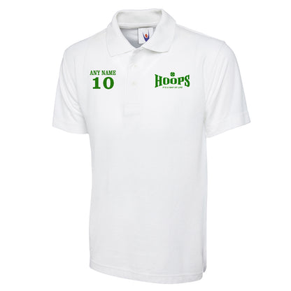 Hoops It's a Way of Life Polo Shirt Personalised with any Embroidered Name & Number
