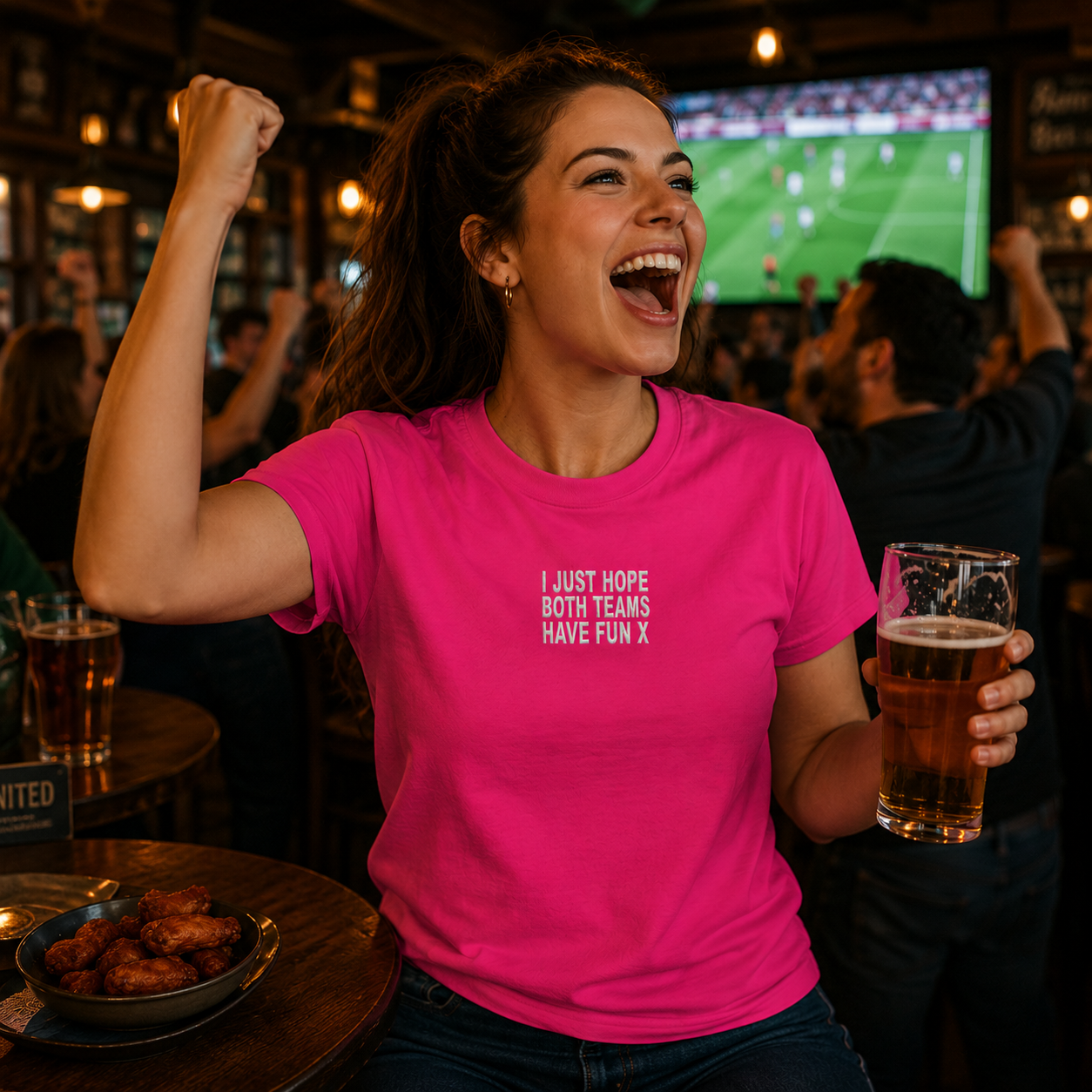 I Just Hope Both Teams Have Fun T Shirt Funny Football World Cup Wife Tee Girlfriend Football Shirt