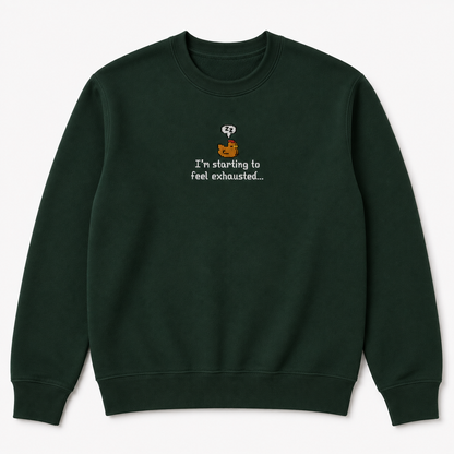 I’m Starting To Feel Exhausted Sleepy Chicken Embroidery Sweatshirt Cozy Stardew Valley Inspired Gaming Gift