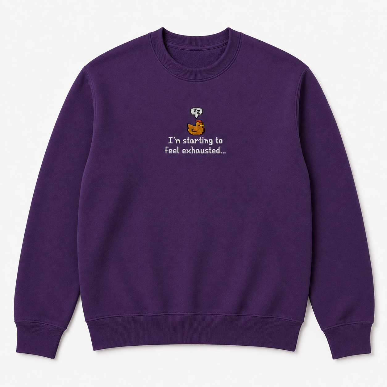 I’m Starting To Feel Exhausted Sleepy Chicken Embroidery Sweatshirt Cozy Stardew Valley Inspired Gaming Gift