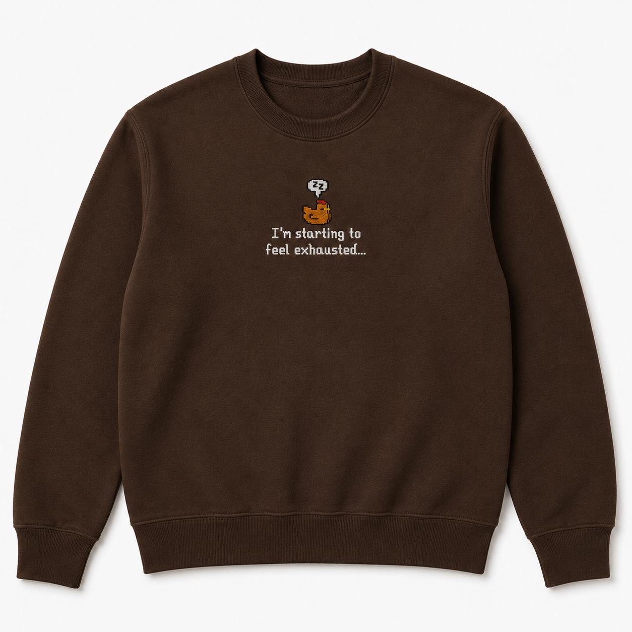 I’m Starting To Feel Exhausted Sleepy Chicken Embroidery Sweatshirt Cozy Stardew Valley Inspired Gaming Gift