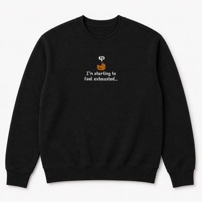 I’m Starting To Feel Exhausted Sleepy Chicken Embroidery Sweatshirt Cozy Stardew Valley Inspired Gaming Gift