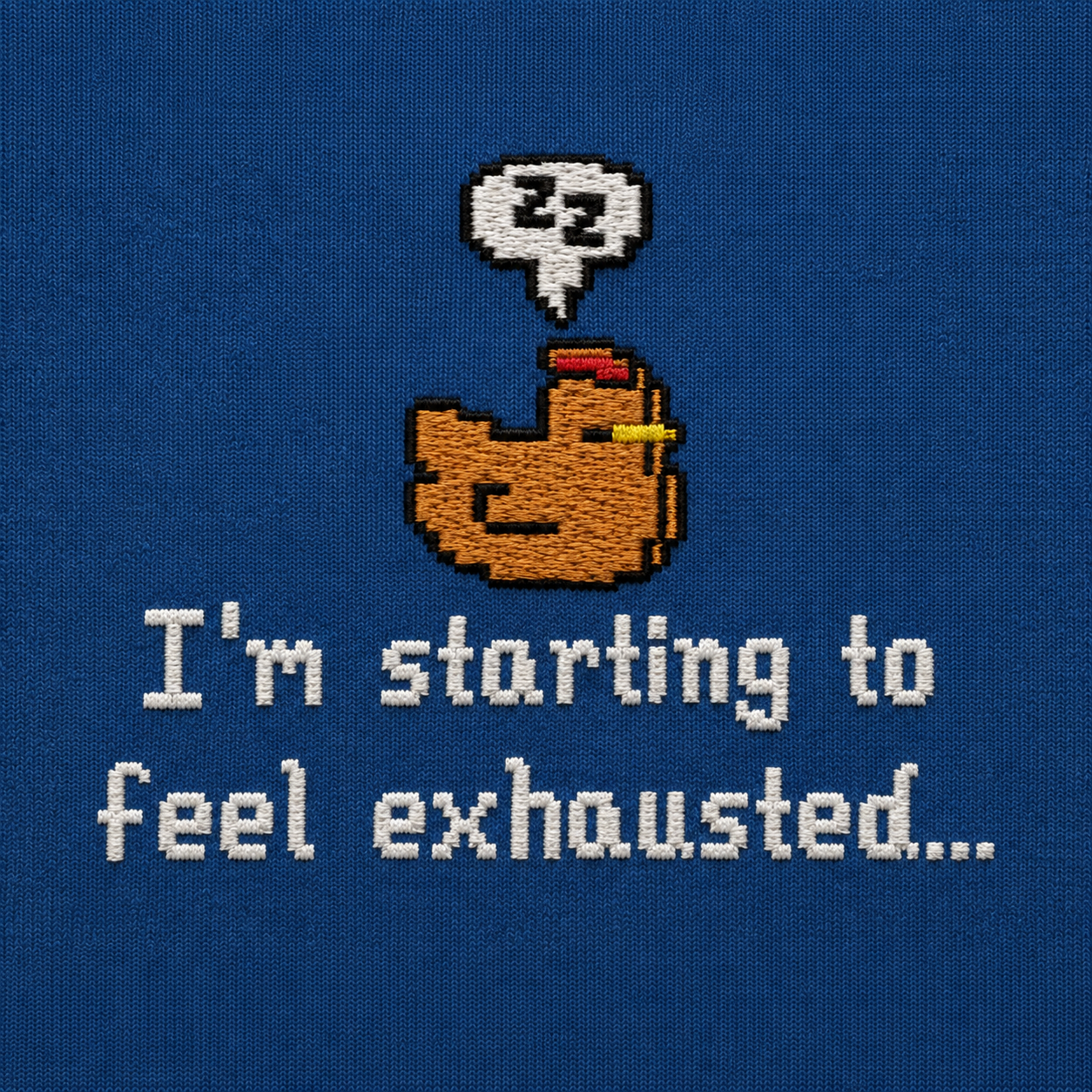 I’m Starting To Feel Exhausted Sleepy Chicken Embroidery Sweatshirt Cozy Stardew Valley Inspired Gaming Gift