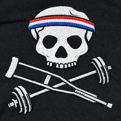 Johnny Knoxville Crutch Barbell and Bones T Shirt