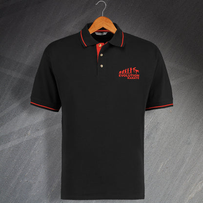 Evolution Karate Embroidered Contrast Polo Shirt