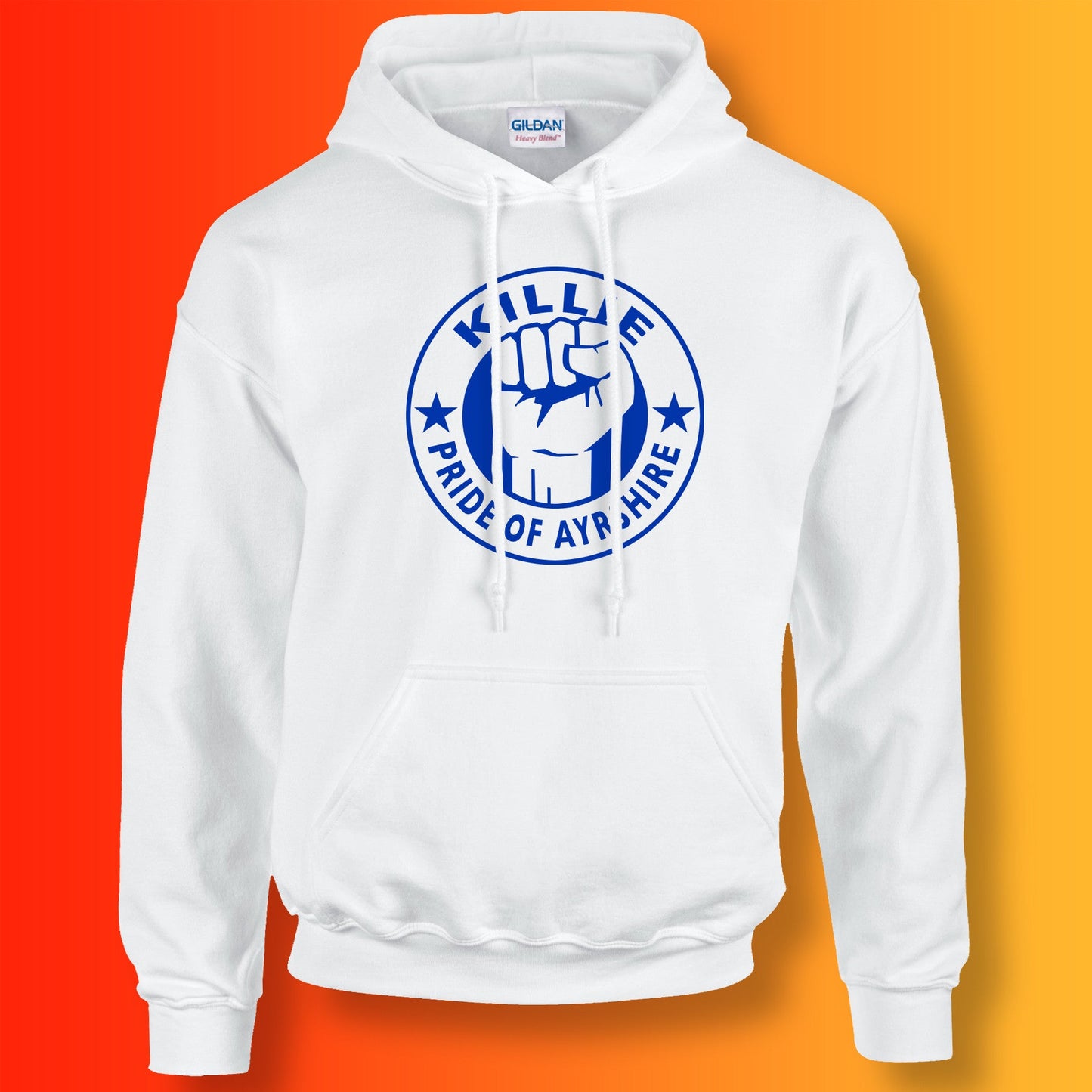 Killie Hoodie with The Pride of Ayrshire Design White