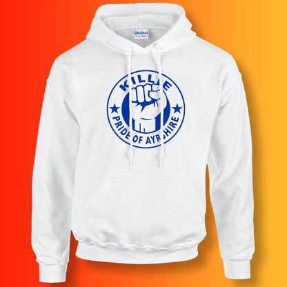 Killie Hoodie with The Pride of Ayrshire Design White