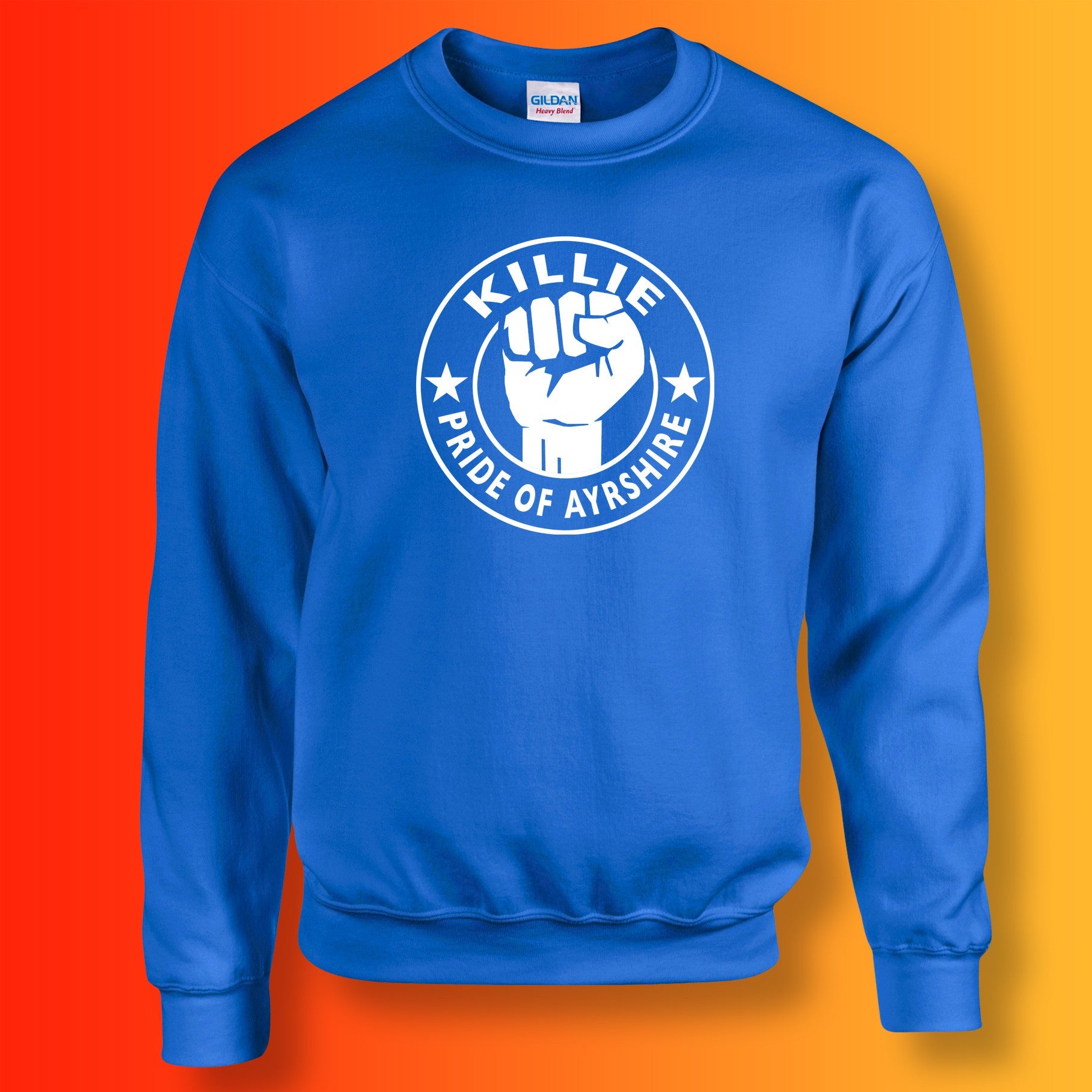 Killie Sweater with The Pride of Ayrshire Design Royal Blue