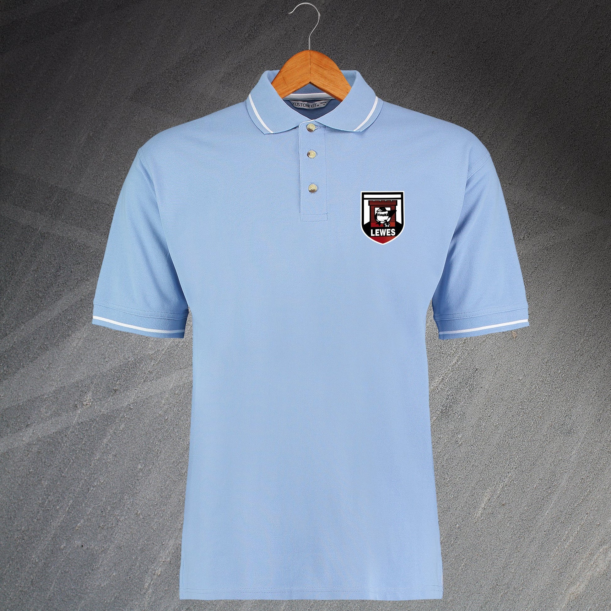 Retro Lewes Embroidered Contrast Polo Shirt