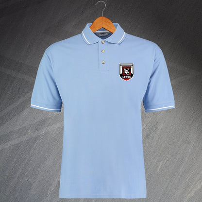 Retro Lewes Embroidered Contrast Polo Shirt