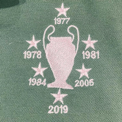 Retro Liverpool Six Time European Cup Winners Embroidered Classic Polo Shirt - Bottle Green 3XL