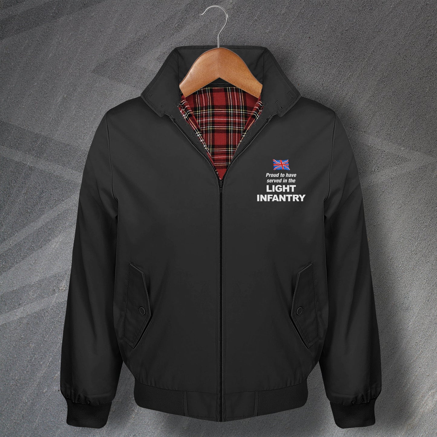 Proud to Have Served in The Light Infantry Harrington Jacket