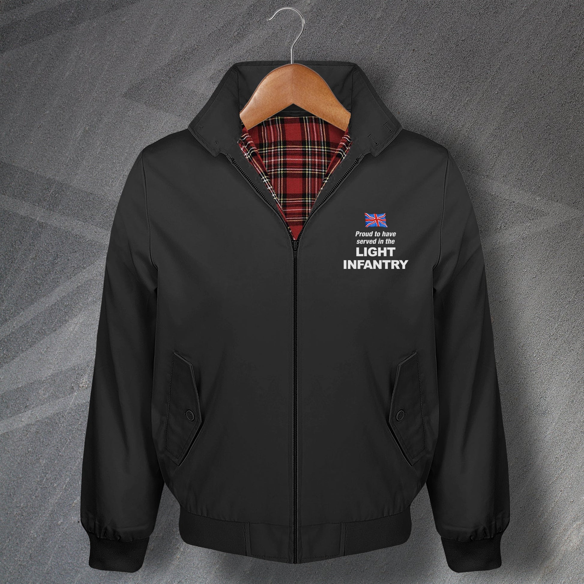 Proud to Have Served in The Light Infantry Harrington Jacket
