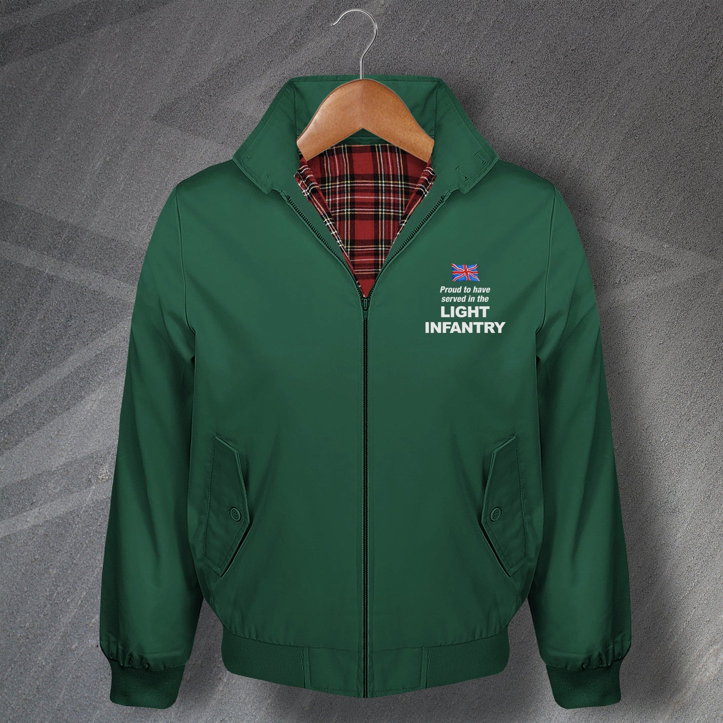Proud to Have Served in The Light Infantry Harrington Jacket
