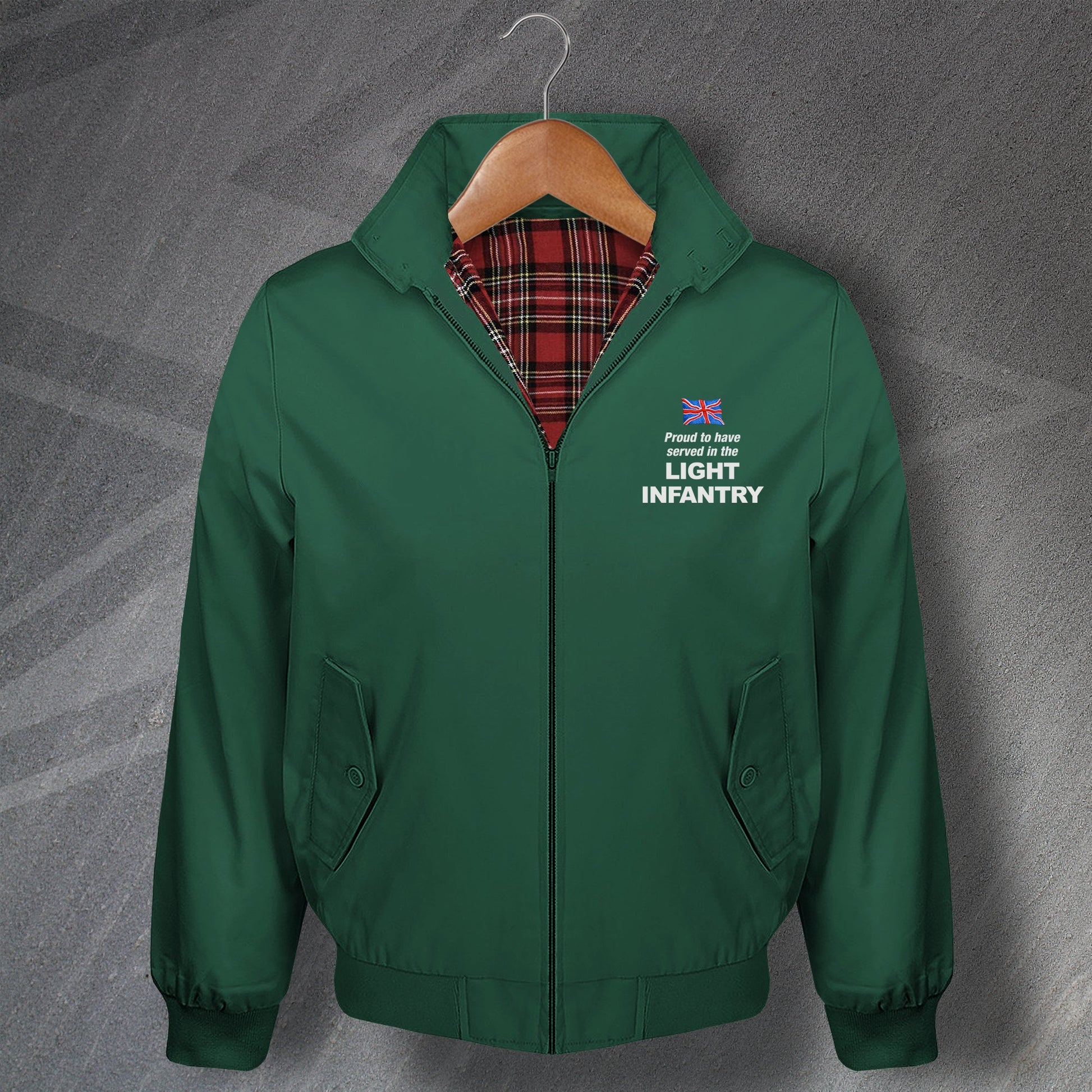 Proud to Have Served in The Light Infantry Harrington Jacket