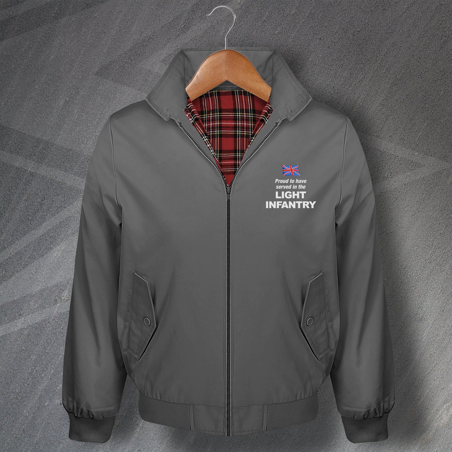 Proud to Have Served in The Light Infantry Harrington Jacket