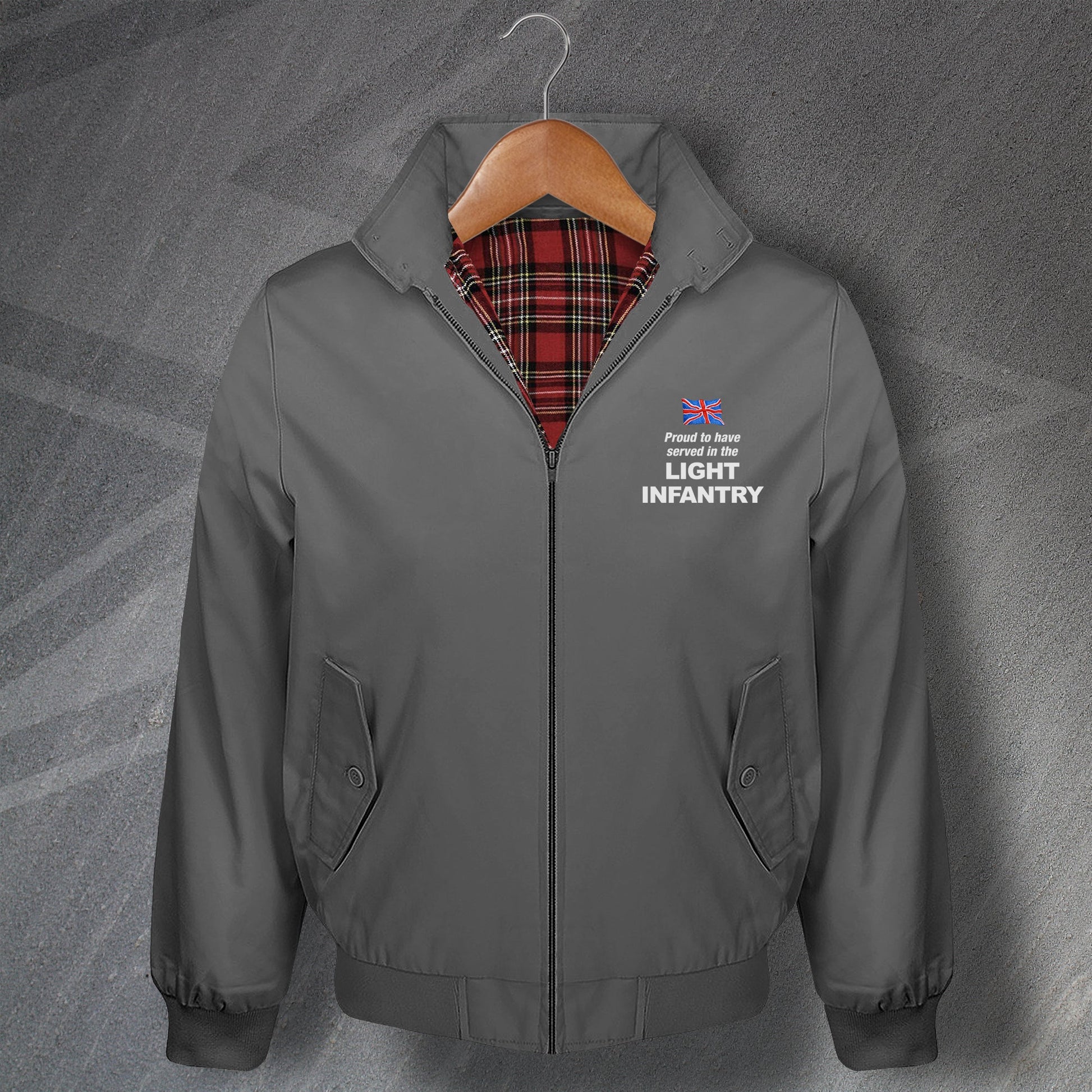 Proud to Have Served in The Light Infantry Harrington Jacket