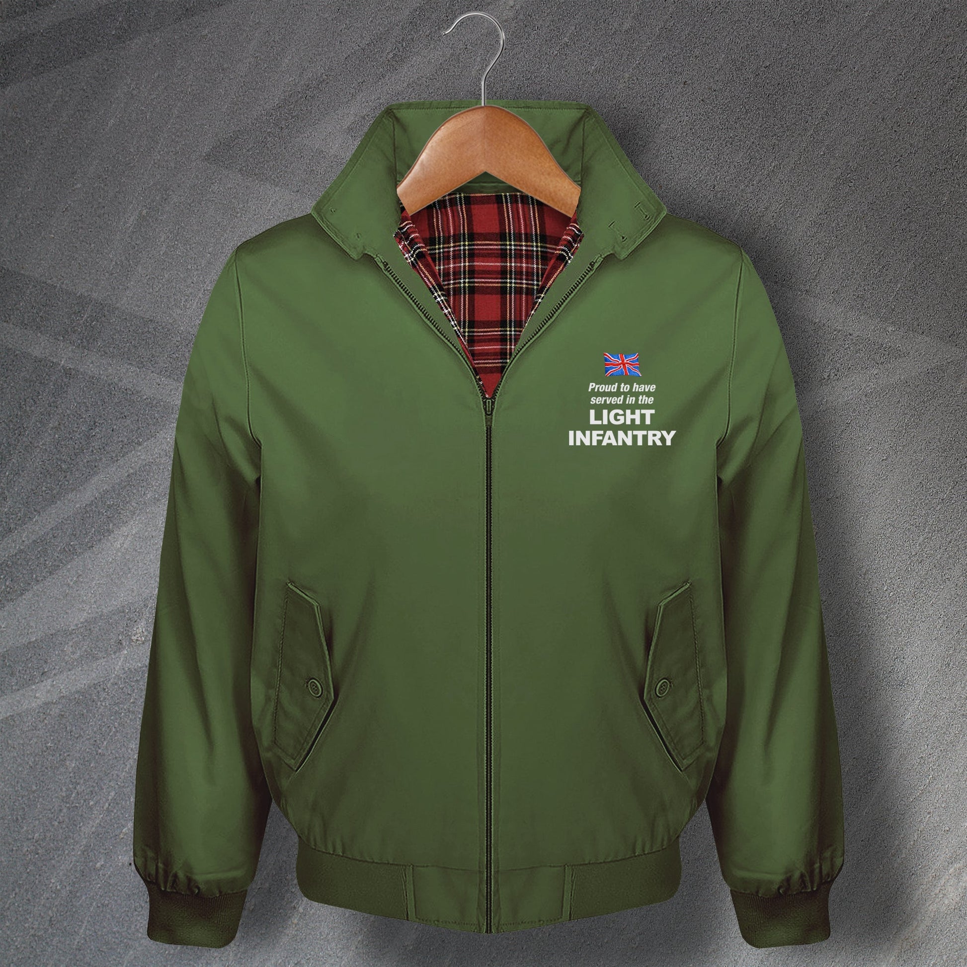 Proud to Have Served in The Light Infantry Harrington Jacket