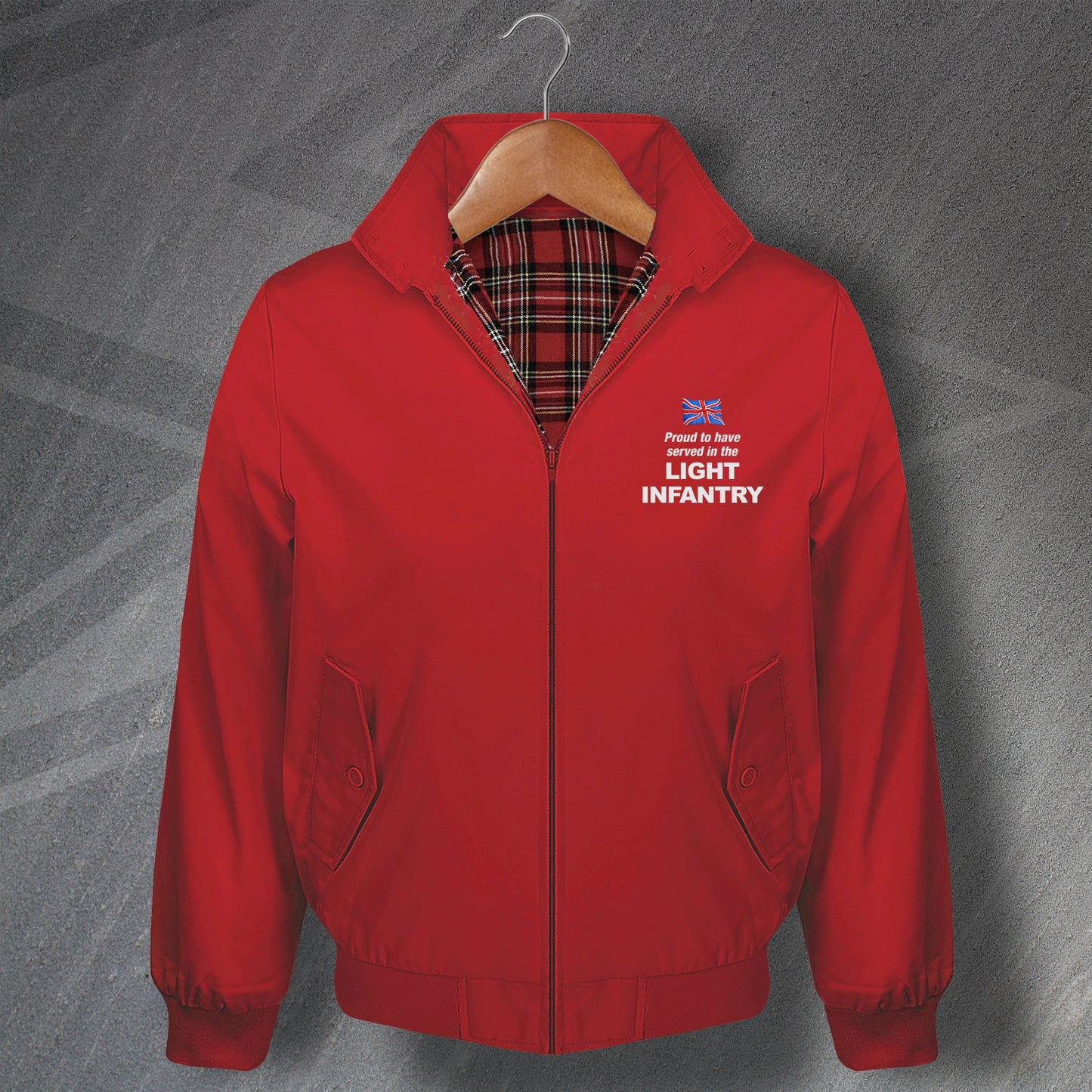 Proud to Have Served in The Light Infantry Harrington Jacket