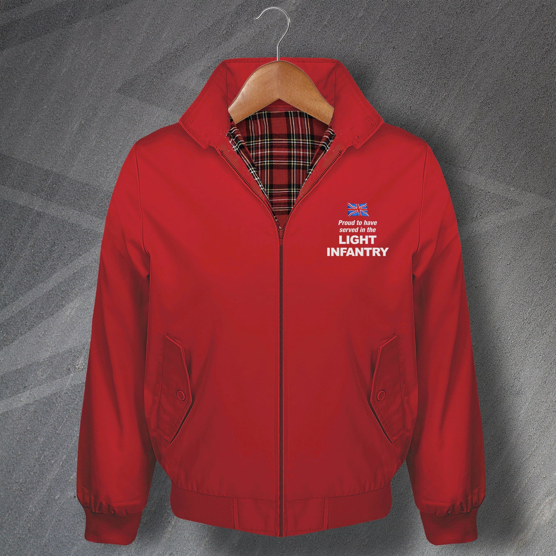 Proud to Have Served in The Light Infantry Harrington Jacket