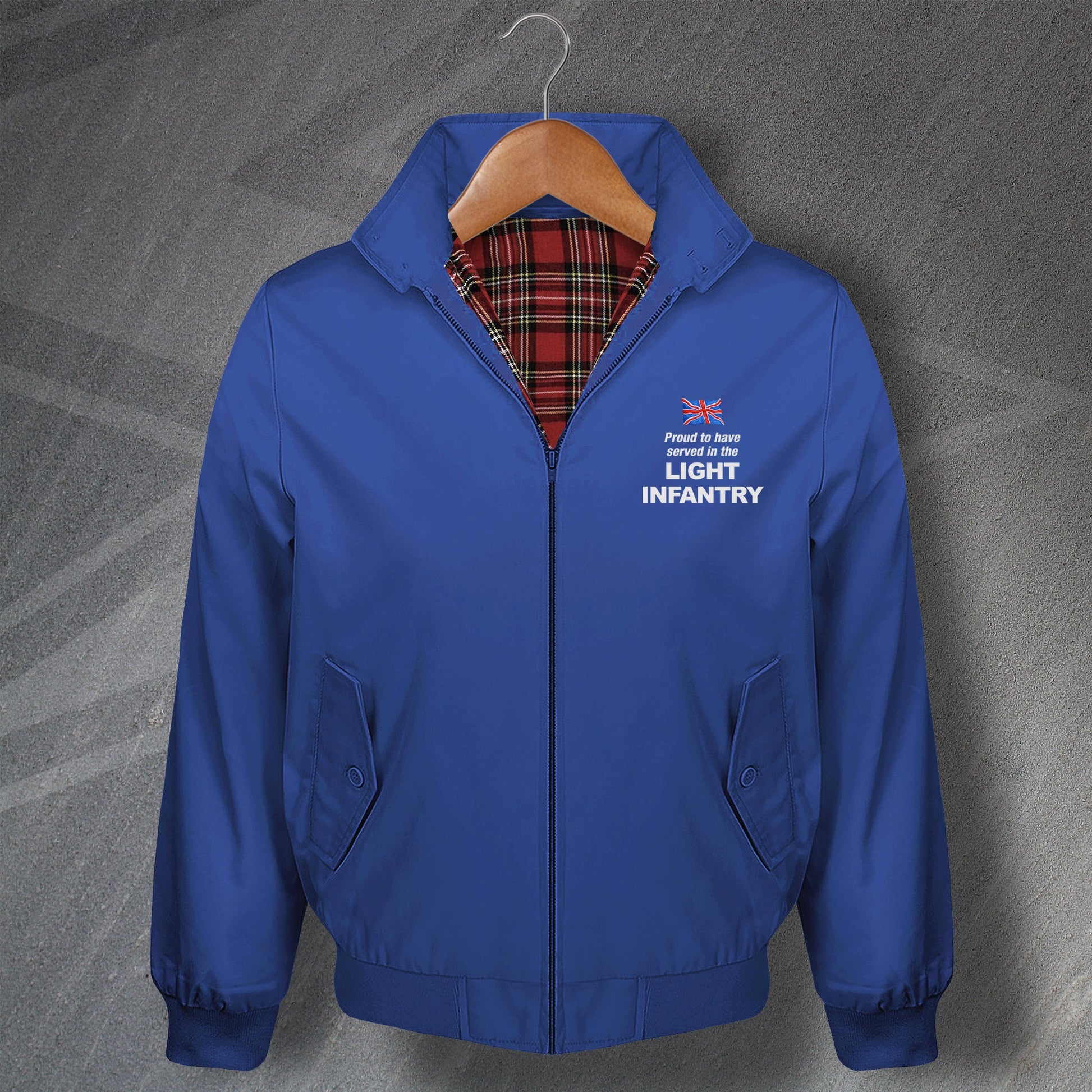 Proud to Have Served in The Light Infantry Harrington Jacket