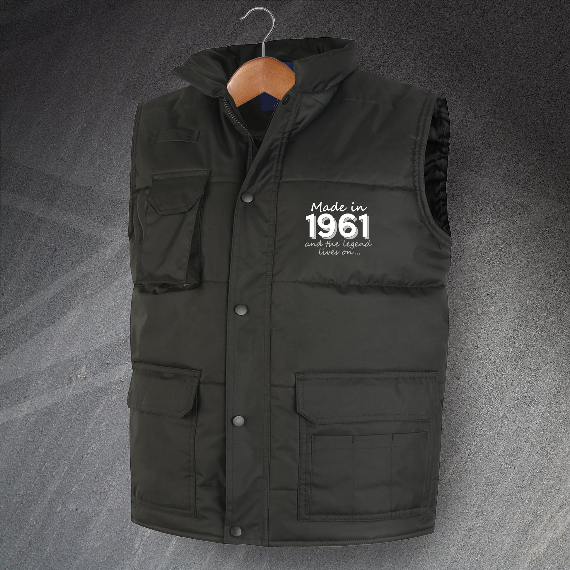 Made in 1961 and The Legend Lives On Bodywarmer