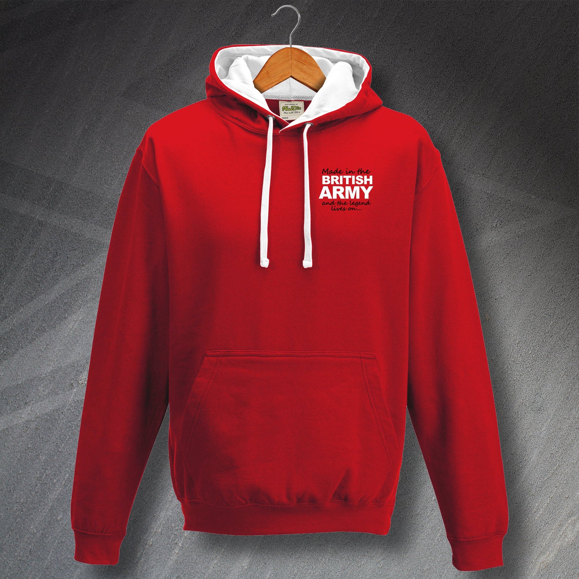 Made in The British Army and The Legend Lives On Contrast Hoodie