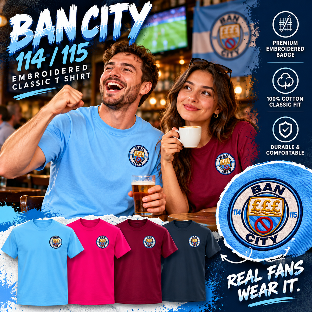 Man City 115 Charges Guilty Ban City Shirt