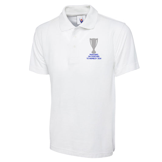 Leeds Marching On Together To Wembley 2024 Embroidered Polo Shirt