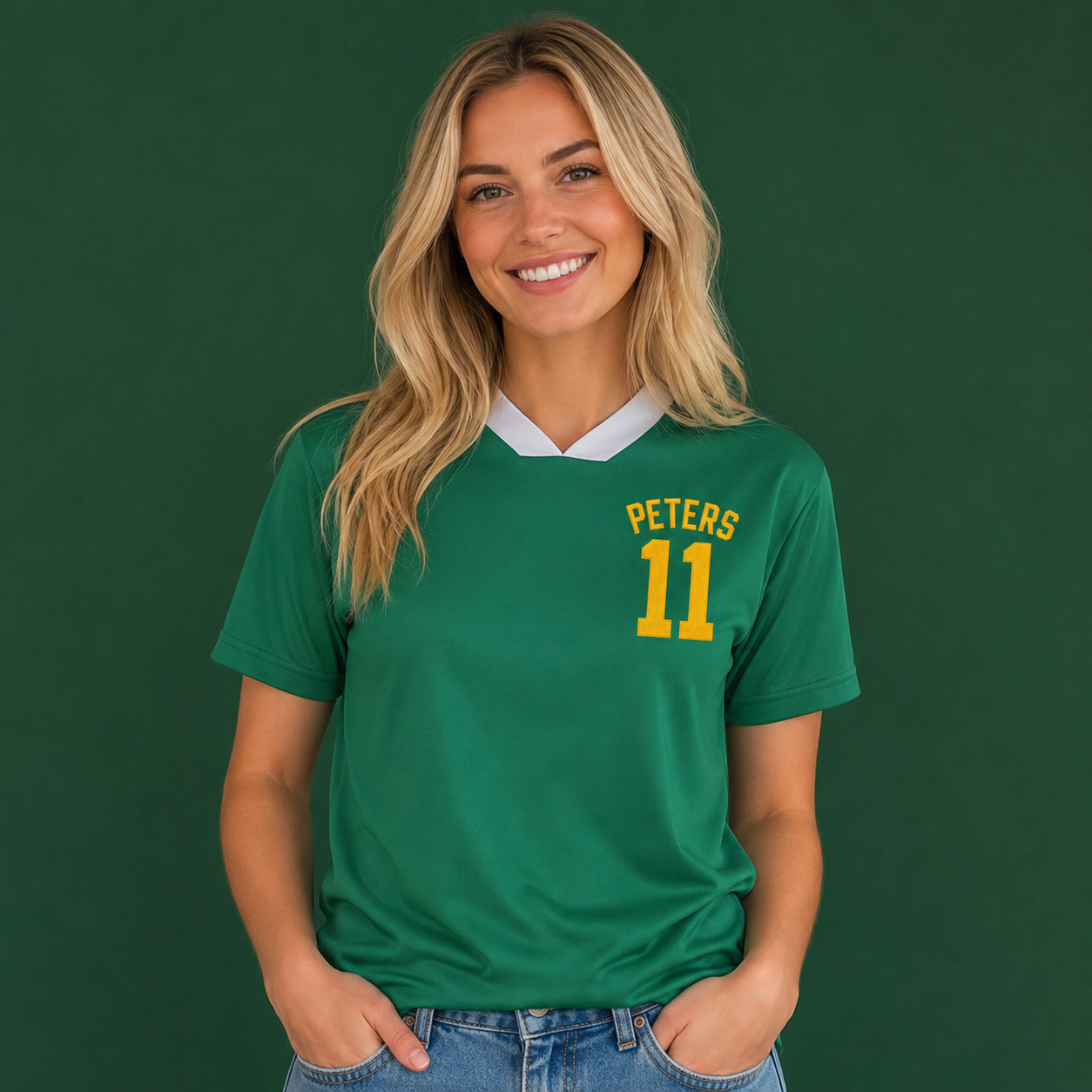 Peters 11 Embroidered Retro Sports Jersey with Print on Back