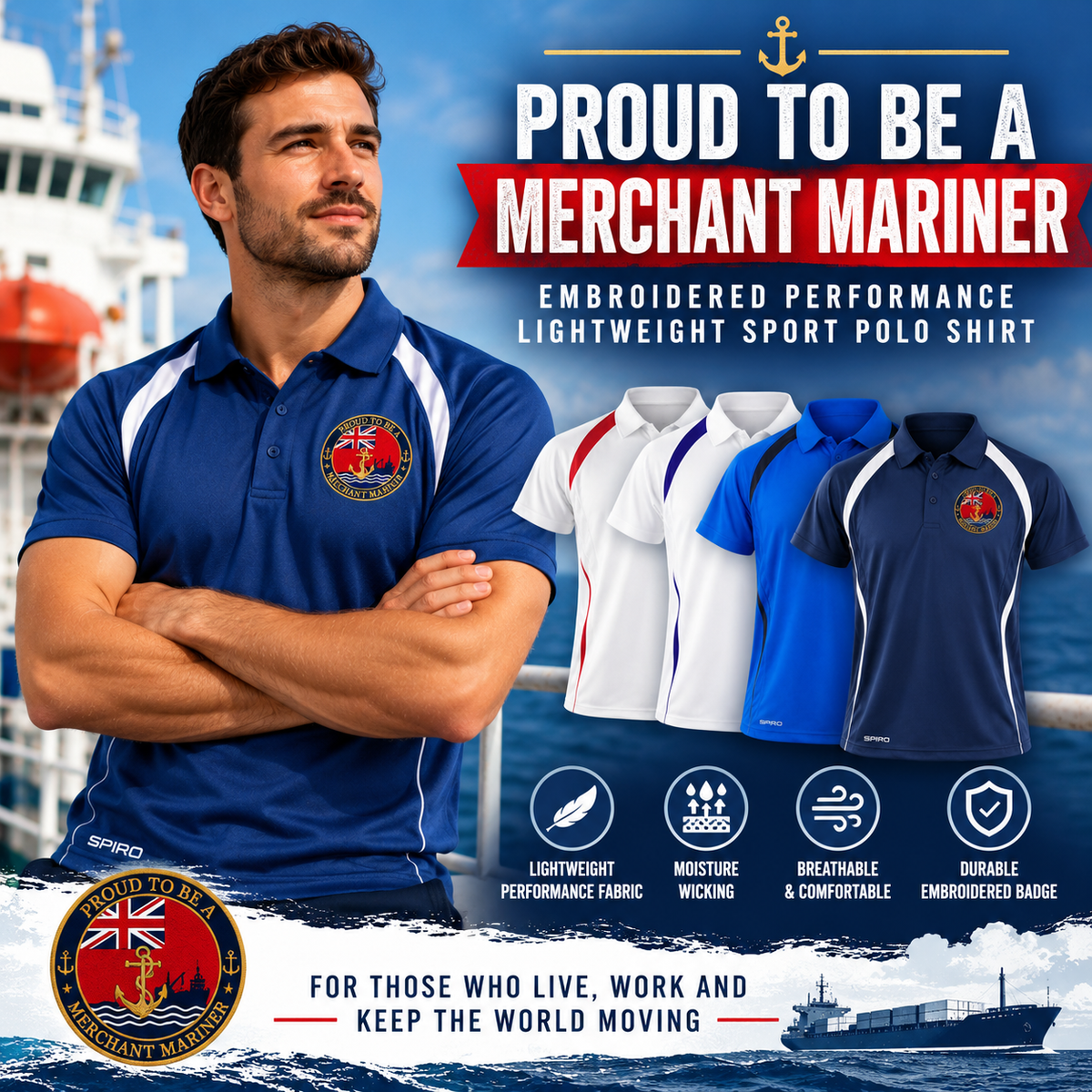 Proud to Be a Merchant Mariner Polo Shirt