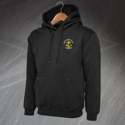Merchant Navy Veteran Anchor Embroidered Hoodie