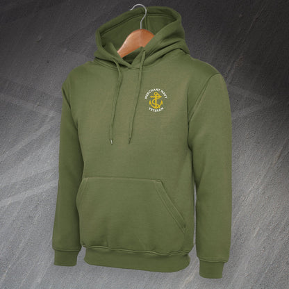 Merchant Navy Veteran Anchor Embroidered Hoodie