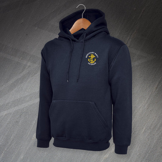 Merchant Navy Veteran Anchor Embroidered Hoodie