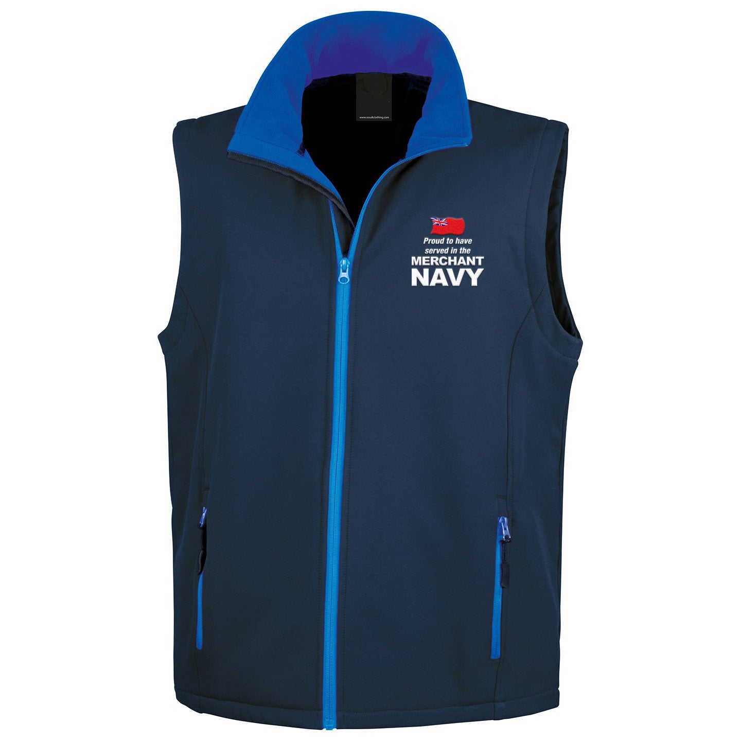 Proud to Have Served in The Merchant Navy Embroidered Softshell Body Warmer