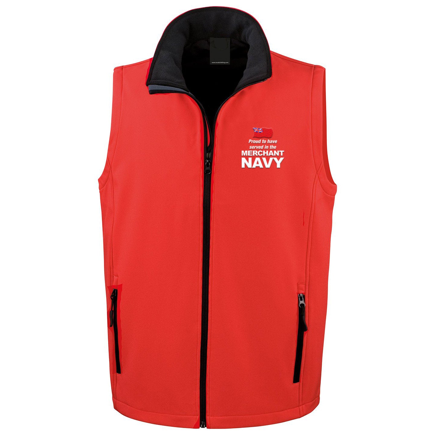 Proud to Have Served in The Merchant Navy Embroidered Softshell Body Warmer