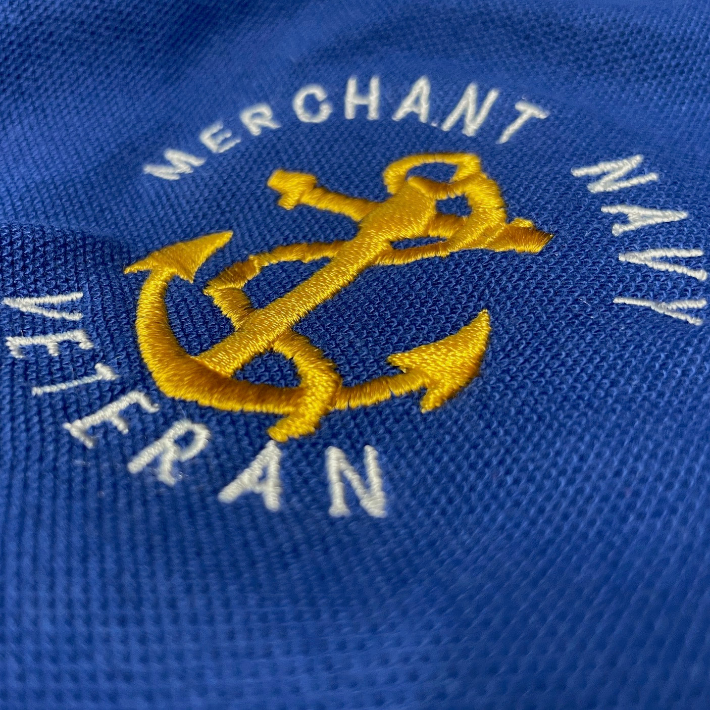 Merchant Navy Veteran Anchor Embroidered Classic Polo Shirt