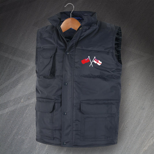 Royal Navy White Ensign & Merchant Navy Red Ensign Friendship Bodywarmer