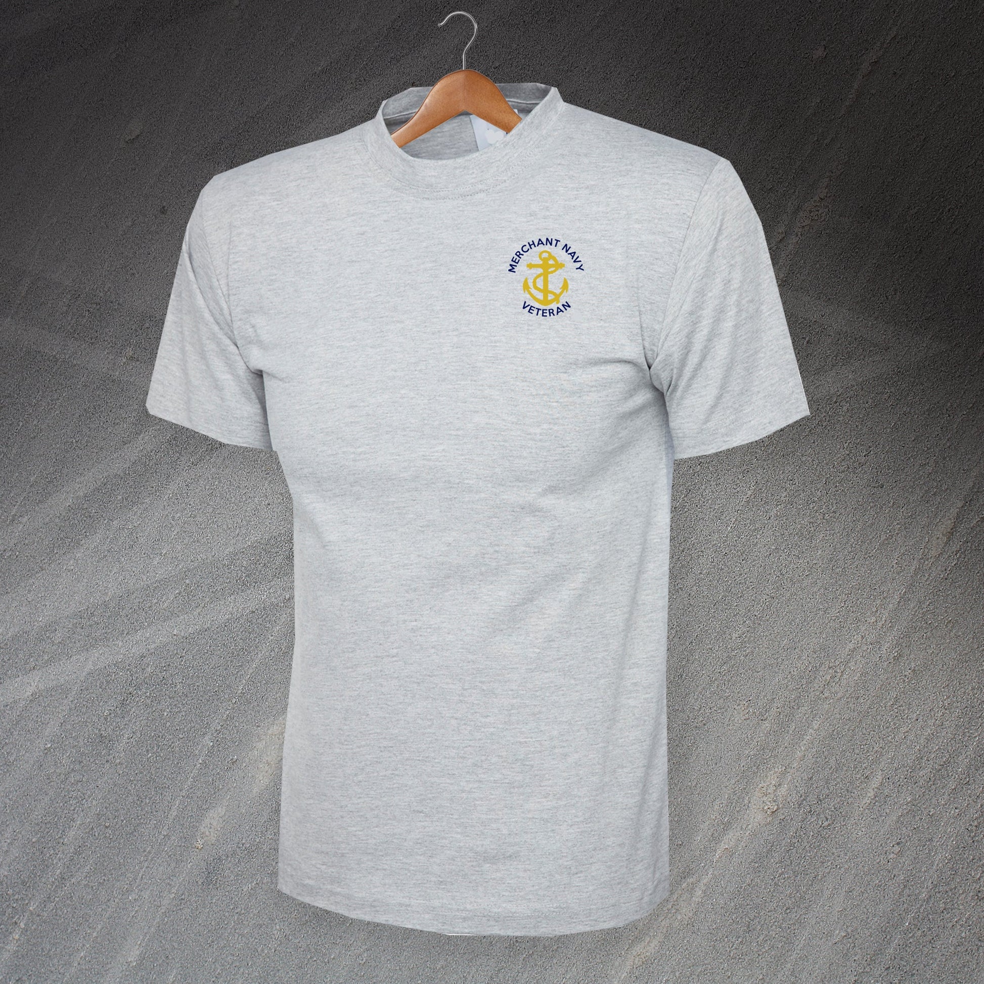Merchant Navy Veteran Anchor Embroidered T-Shirt