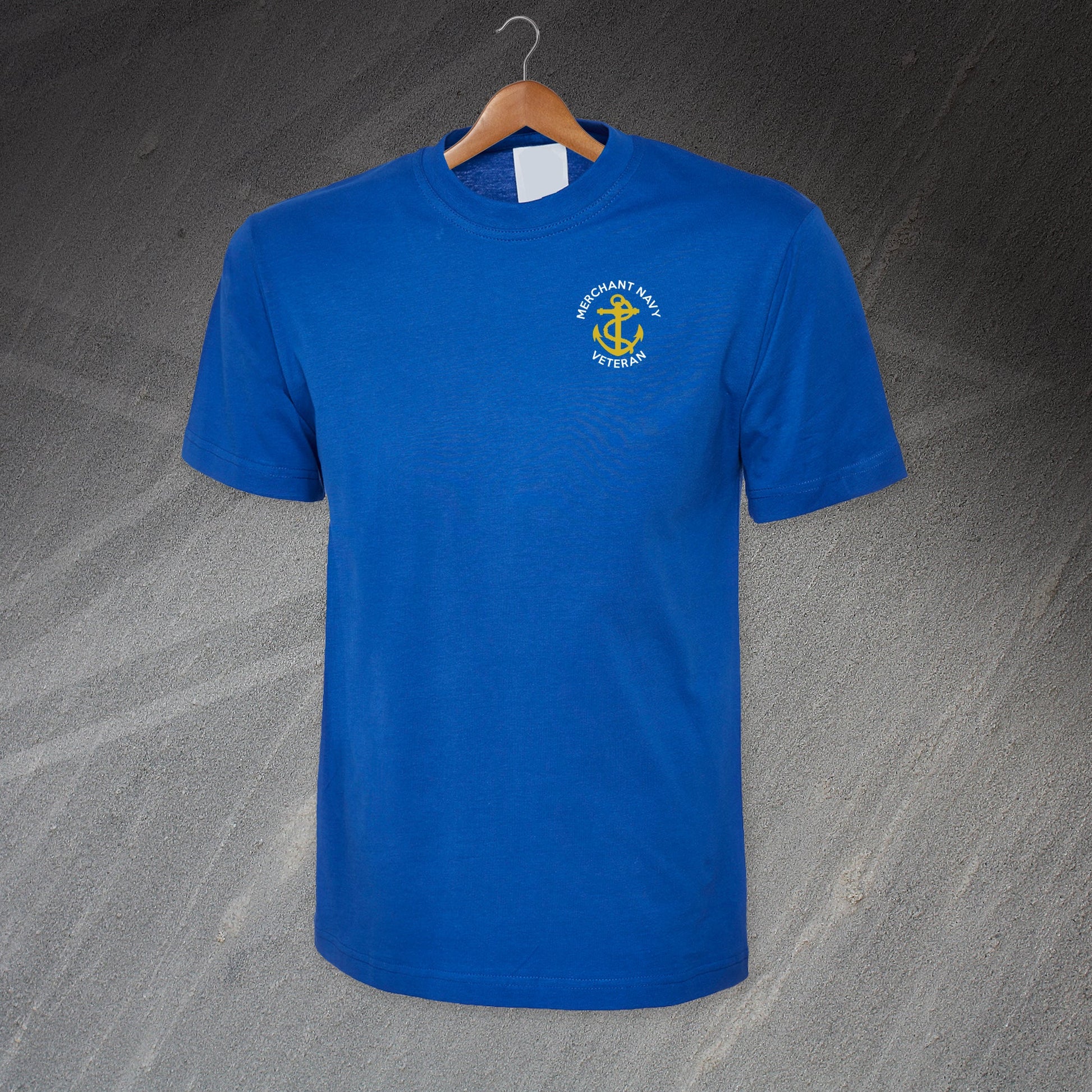 Merchant Navy Veteran Anchor Embroidered T-Shirt