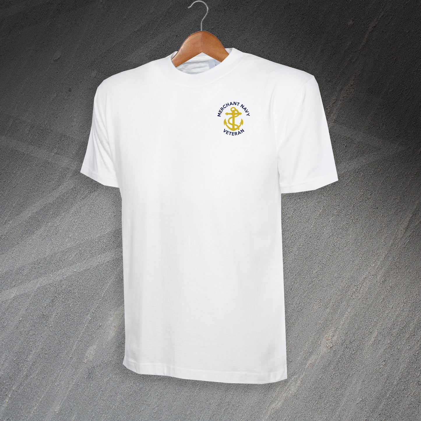 Merchant Navy Veteran Anchor Embroidered T-Shirt