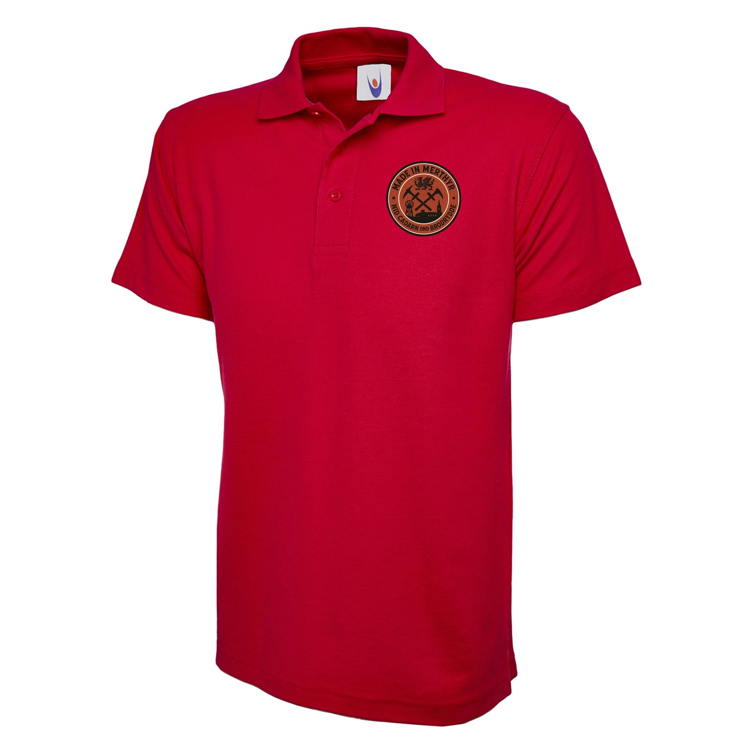 Made in Merthyr Nid Cadarn Ond Brodrydde Embroidered Classic Polo Shirt