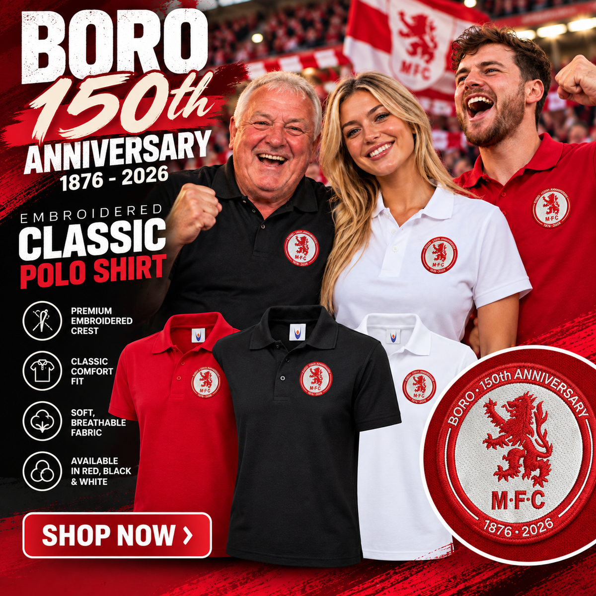Middlesbrough 150th Anniversary Polo Shirt