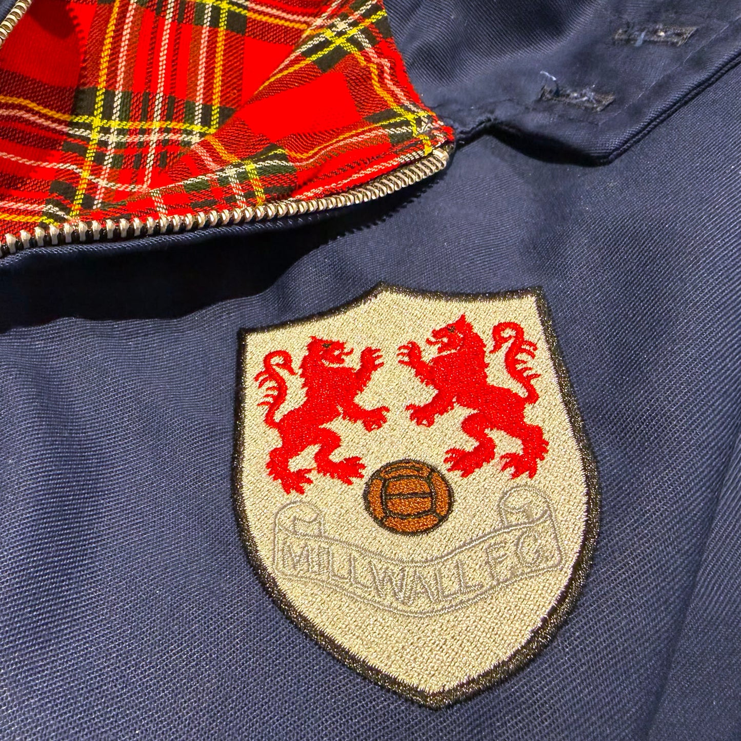 Retro Millwall 1956 Embroidered Classic Harrington Jacket - Navy XL