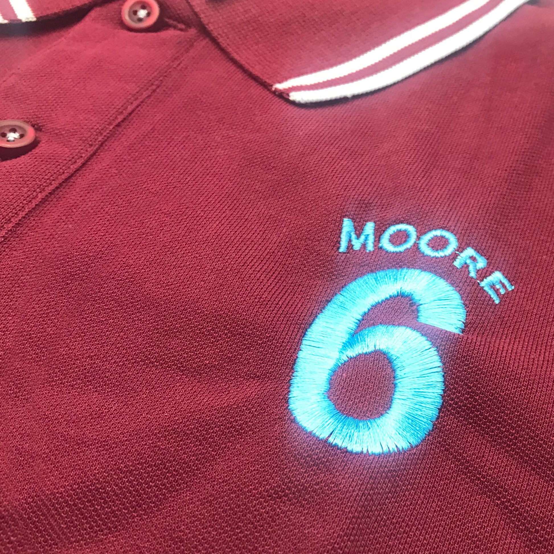 Moore Football Tipped Polo Shirt