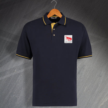 Retro Morecambe Embroidered Contrast Polo Shirt